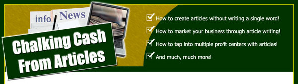 Product picture Chalking Cash From Articles